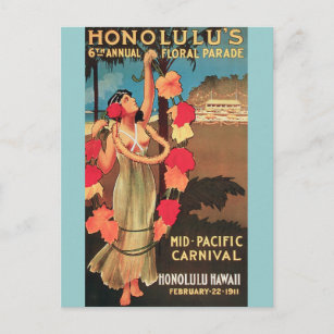 Honolulu, Hawaii 6th Annual Floral Parade 1911 Postkarte