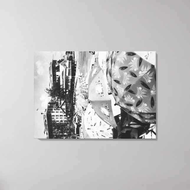 Honolulu, Hawaii - Aussicht auf den Strand von Wai Leinwanddruck (Vorderseite)