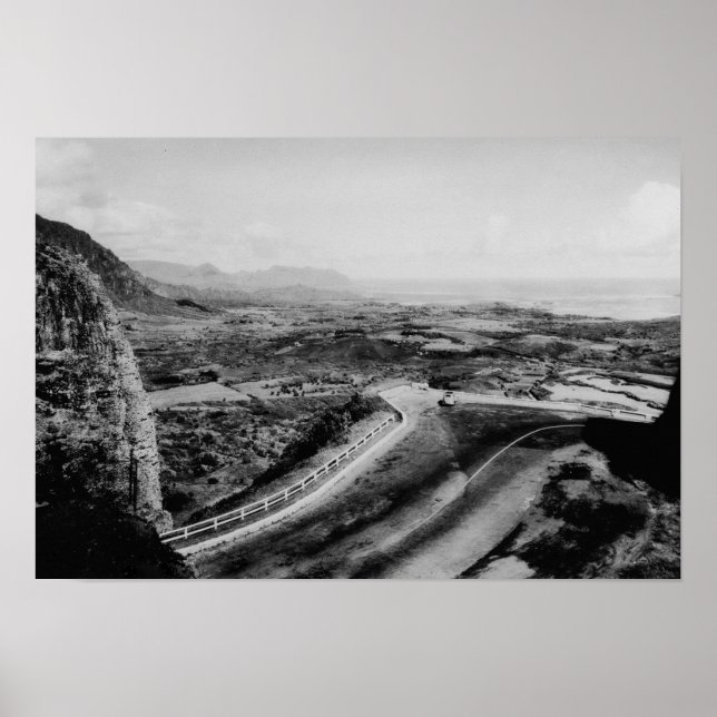 Honolulu, Hawaii - Blick auf den Pali Poster (Vorne)