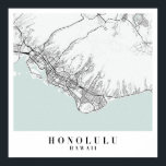 Honolulu Hawaii Blue Water Street Karte Poster<br><div class="desc">Honolulu Hawaii Blue Water Street Karte</div>