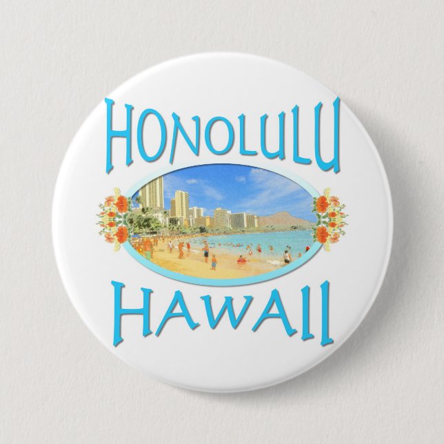 Honolulu Hawaii Button (Vorderseite)