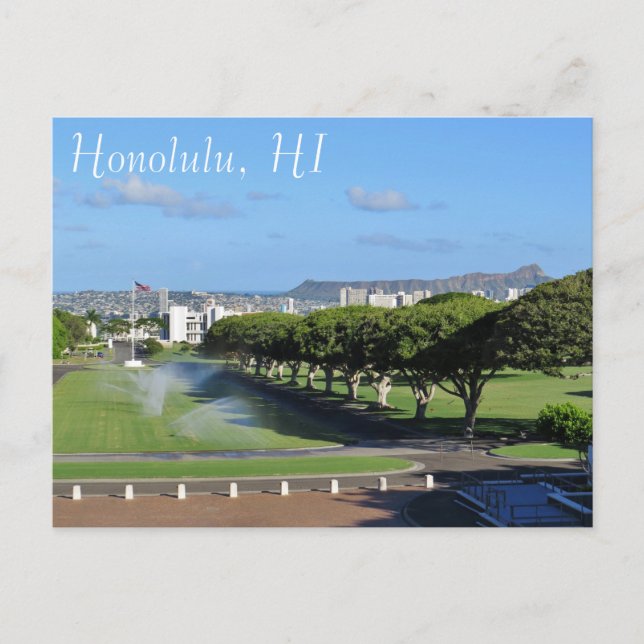 Honolulu Hawaii Diamond Head Punchbowl Postkarte (Vorderseite)