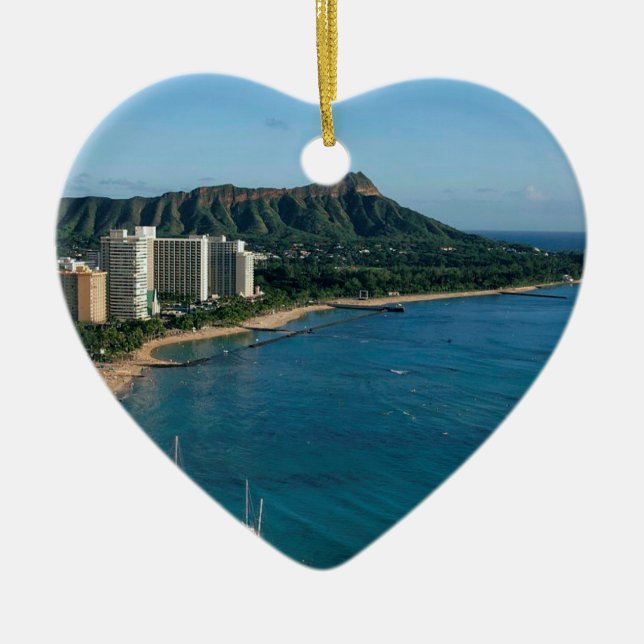 Honolulu Hawaii Keramik Ornament (Vorne)