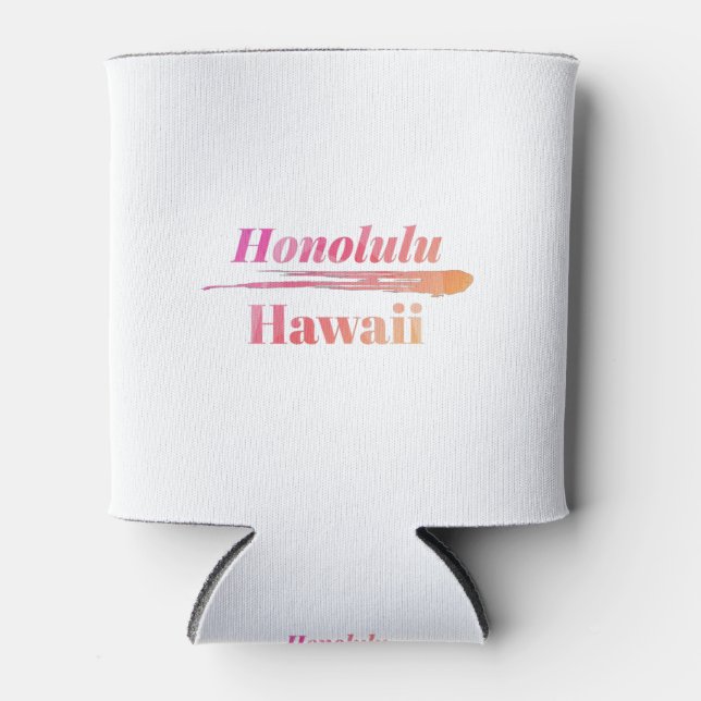 Honolulu Hawaii Low Poly Dosenkühler (Vorderseite)