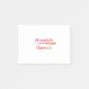 Honolulu Hawaii Low Poly Post-it Klebezettel