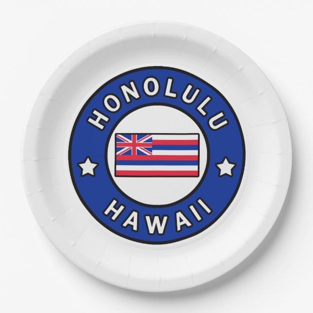 Honolulu Hawaii Pappteller (Vorderseite)