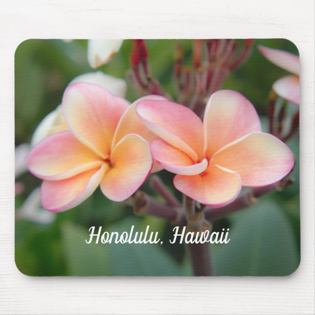 Honolulu Hawaii Plumeria Mouse Pad Mousepad (Vorne)