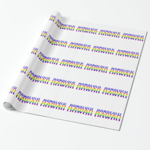 Honolulu Hawaii Regenbogenworte Packpapier