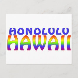 Honolulu Hawaii-Regenbogenworte Postkarte