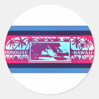 HONOLULU HAWAII RUNDER AUFKLEBER