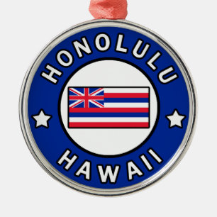 Honolulu Hawaii Silbernes Ornament