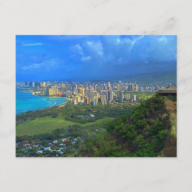 Honolulu, Hawaii Skyline #1 Postcard Postkarte (Vorderseite)