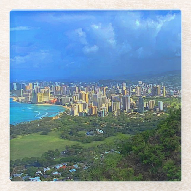 Honolulu, Hawaii Skyline #1 Untersetzer (Vorderseite)
