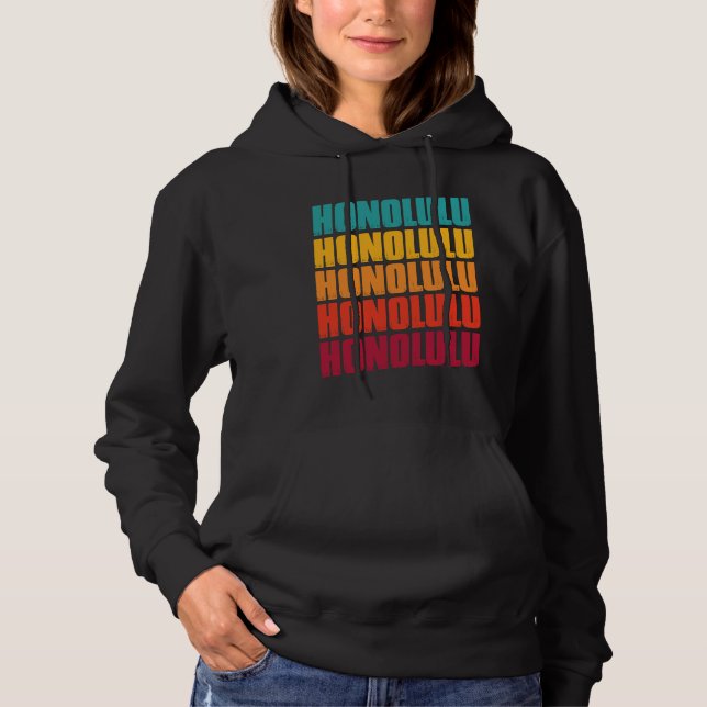 Honolulu Hawaii Souvenir  Retro Vintage Honolulu Hoodie (Vorderseite)