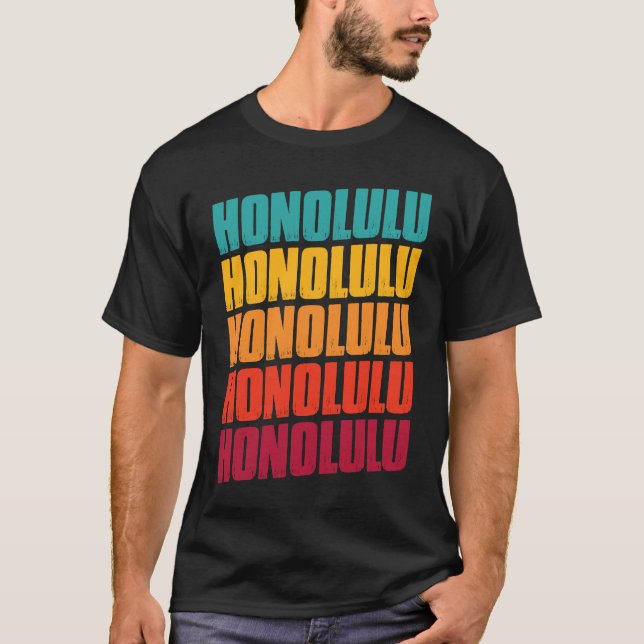 Honolulu Hawaii Souvenir  Retro Vintage Honolulu T-Shirt (Vorderseite)