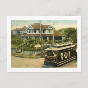 Honolulu, Hawaii Straßen Szene Vintage Postkarte