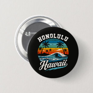 Honolulu Hawaii Surfen Sonnenuntergang Button