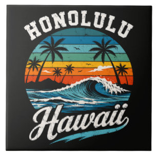 Honolulu Hawaii Surfen Sonnenuntergang Fliese