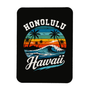 Honolulu Hawaii Surfen Sonnenuntergang Magnet