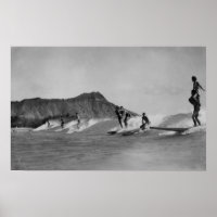 Honolulu, Hawaii - Surfer vor Waikiki Beach