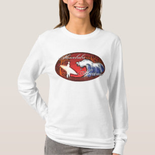 Honolulu Hawaii Surffwellen Kunst Ladys hoodie T-Shirt