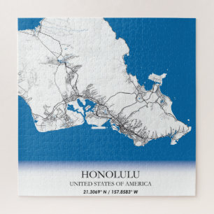 Honolulu Hawaii USA Travel City Map Puzzle
