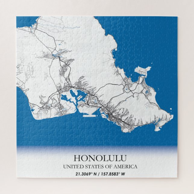 Honolulu Hawaii USA Travel City Map Puzzle (Vertikal)