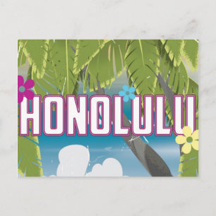 Honolulu, Hawaii, USA Vintage-Reiseplakat. Postkarte