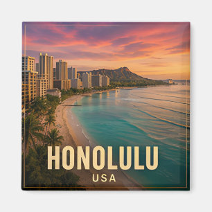 Honolulu Hawaii USA Waikiki Insel Reise 🌺 Magnet