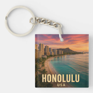 Honolulu Hawaii USA Waikiki Insel Reise 🌺 Schlüsselanhänger