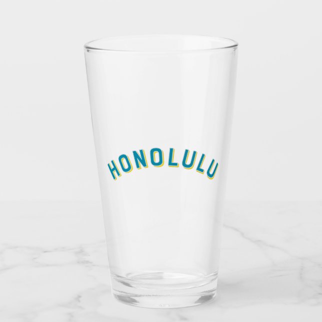 Honolulu, Hawaii Vintag Arch Glas (Vorderseite)