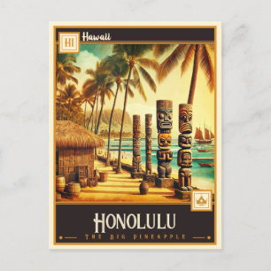 Honolulu, Hawaii Vintage Postkarte