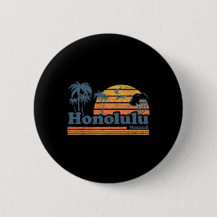 Honolulu Hawaii Vintage Strand Surfen 70er Retro H Button