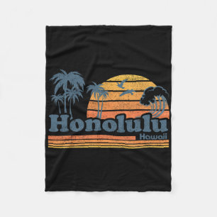 Honolulu Hawaii Vintage Strand Surfen 70er Retro H Fleecedecke
