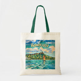 Honolulu Hawaii Vintage Travel Van Gogh Landscape Tragetasche