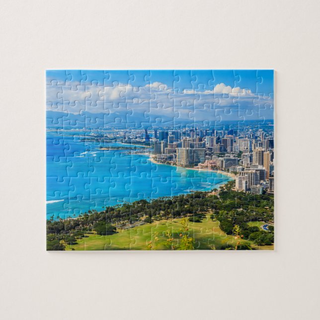 Honolulu, Hawaii, Waikiki Beach Puzzle (Horizontal)