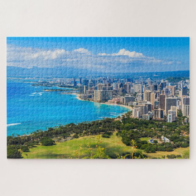 Honolulu, Hawaii, Waikiki Beach Puzzle (Horizontal)