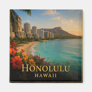 Honolulu Hawaii Waikiki-Küste und Insel-Kultur 🗺️ Magnet