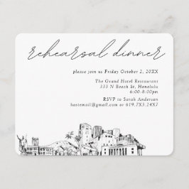 Honolulu Hochzeit Elegantes Probe Dinner Begleitkarte