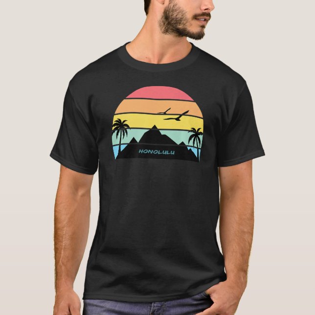 Honolulu Oahu Hawaii Beach Surf Aloha Geschenk Mau T-Shirt (Vorderseite)