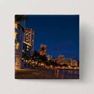 Honolulu, Oahu, Hawaii. Nachtexposition Button