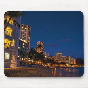 Honolulu, Oahu, Hawaii. Nachtexposition Mousepad