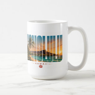 🌺 Honolulu Reise Luxus-Editorial Küstenstil Kaffeetasse