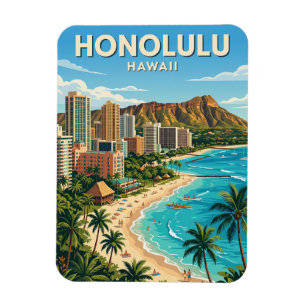 Honolulu Skyline Hawaii Magnet