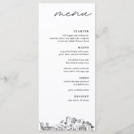 Honolulu Skyline Modern Wedding Dinner Menu Menükarte