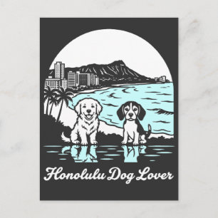 Honolulu Stadt Hawaii Hundeliebhaber Postkarte