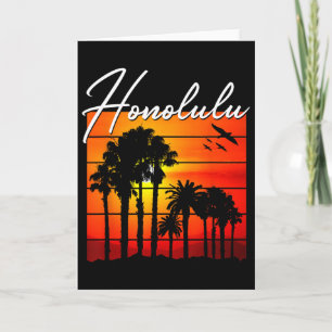 Honolulu Urlaubs-Souvenir Hawaii Sommer Sonnenunte Karte