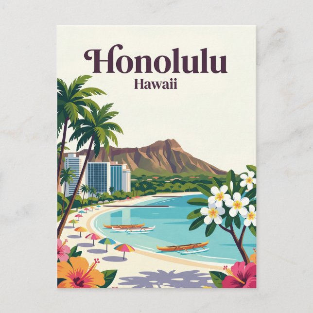 Honolulu USA Postkarte (Vorderseite)