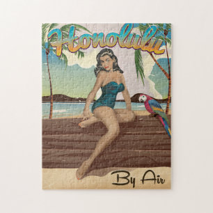 Honolulu Vintager Urlaub Reiseausdruck Puzzle
