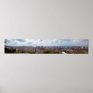 Honolulu Waikiki Diamond 3D Anaglyph Panorama Poster